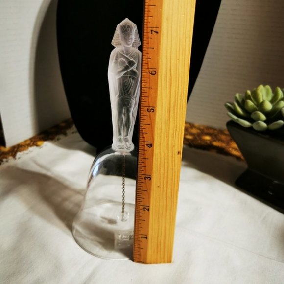 Vintage Schmid Hand Blown Frosted Glass Pharaoh Egyptian Bell - Picture 10 of 11